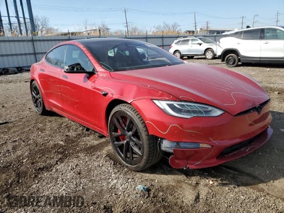 ✅ 2021 Tesla Model S Plaid • VIN: 5YJSA1E66MF435931 • Lot: 45583255. Listed on Copart with 41,925 mi. Free auction sales archive from the USA and detailed vehicle history report at DreamBid. Image 4.