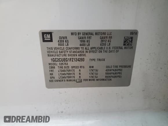 ✅ 2015 Chevrolet Silverado 2500HD Work Truck • VIN: 1GC2CUEG1FZ124280 • Лот: 83632664. Опубликован ранее на Copart с пробегом 220 163 миль. Бесплатный доступ к архиву аукционных продаж из США и подробный отчёт об истории автомобиля на DreamBid. Изображение 12.