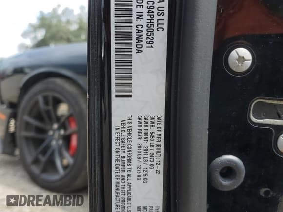 ✅ 2023 Dodge Challenger SRT Hellcat Jailbreak • VIN: 2C3CDZC94PH505291 • Lot: 67508414. Wystawiony na Copart z przebiegiem 29 854 mil. Bezpłatny archiwum sprzedaży aukcyjnych z USA i szczegółowy raport historii pojazdu na DreamBid. Zdjęcie 15.