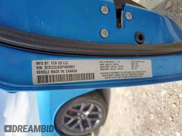 ✅ 2023 Dodge Challenger GT • VIN: 2C3CDZJG0PH629821 • Лот: 65687945. Опубликован ранее на Copart с пробегом 11 413 миль. Бесплатный доступ к архиву аукционных продаж из США и подробный отчёт об истории автомобиля на DreamBid. Изображение 12.