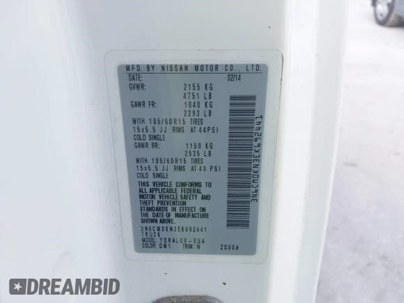 ✅ 2014 Nissan NV200 SV • VIN: 3N6CM0KN3EK692441 • Лот: 43020757. Опубликован ранее на IAAI с пробегом Не указан. Бесплатный доступ к архиву аукционных продаж из США и подробный отчёт об истории автомобиля на DreamBid. Изображение 9.