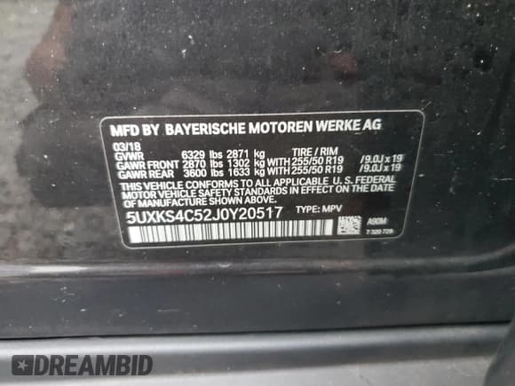 ✅ 2018 BMW X5 xDrive35d • VIN: 5UXKS4C52J0Y20517 • Лот: 65789035. Опубликован ранее на Copart с пробегом 118 389 миль. Бесплатный доступ к архиву аукционных продаж из США и подробный отчёт об истории автомобиля на DreamBid. Изображение 14.