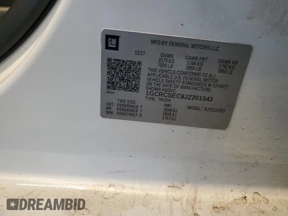 ✅ 2018 Chevrolet Silverado 1500 LTZ • VIN: 1GCRCSEC8JZ201543 • Лот: 69387915. Опубликован ранее на Copart с пробегом 122 898 миль. Бесплатный доступ к архиву аукционных продаж из США и подробный отчёт об истории автомобиля на DreamBid. Изображение 12.