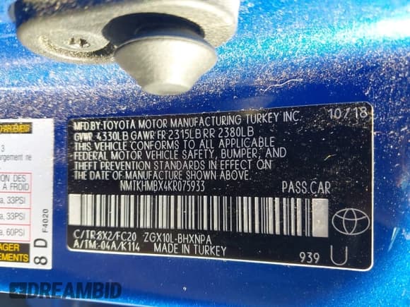 ✅ 2019 Toyota C-HR XLE • VIN: NMTKHMBX4KR075933 • Лот: 42909551. Опубликован ранее на IAAI с пробегом 76 327 миль. Бесплатный доступ к архиву аукционных продаж из США и подробный отчёт об истории автомобиля на DreamBid. Изображение 9.