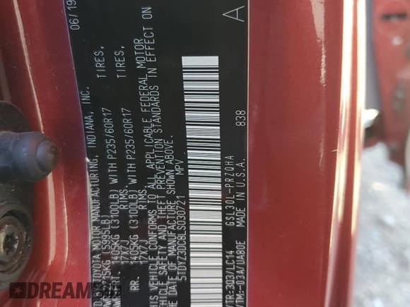 ✅ 2020 Toyota Sienna XLE • VIN: 5TDYZ3DC8LS030721 • Lot: 81811265. Wystawiony na Copart z przebiegiem 140 607 mil. Bezpłatny archiwum sprzedaży aukcyjnych z USA i szczegółowy raport historii pojazdu na DreamBid. Zdjęcie 14.