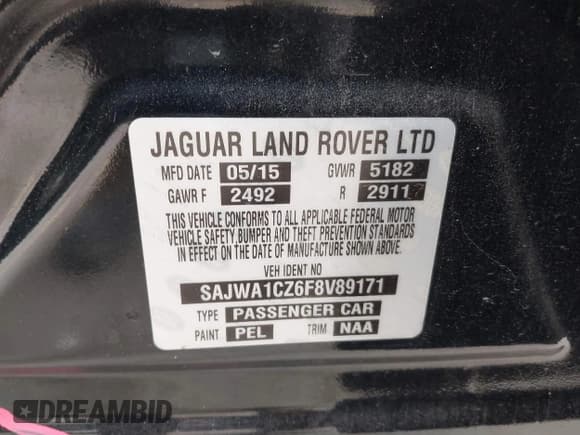 ✅ 2015 Jaguar XJ • VIN: SAJWA1CZ6F8V89171 • Лот: 42415233. Опубликован ранее на IAAI с пробегом 48 138 миль. Бесплатный доступ к архиву аукционных продаж из США и подробный отчёт об истории автомобиля на DreamBid. Изображение 9.