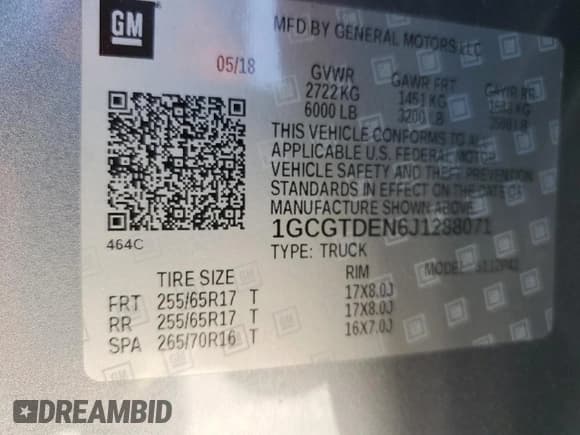 ✅ 2018 Chevrolet Colorado 4WD Z71 • VIN: 1GCGTDEN6J1288071 • Лот: 81923664. Опубликован ранее на Copart с пробегом 118 372 миль. Бесплатный доступ к архиву аукционных продаж из США и подробный отчёт об истории автомобиля на DreamBid. Изображение 12.