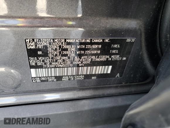 ✅ 2021 Toyota RAV4 Hybrid XSE • VIN: 2T3E6RFVXMW003310 • Lot: 78569144. Listed on Copart with 41,955 mi. Free auction sales archive from the USA and detailed vehicle history report at DreamBid. Image 15.