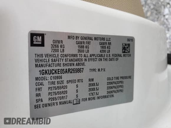 ✅ 2010 GMC Yukon XL SLT • VIN: 1GKUCKE05AR269867 • Lot: 47685445. Wystawiony na Copart z przebiegiem 204 050 mil. Bezpłatny archiwum sprzedaży aukcyjnych z USA i szczegółowy raport historii pojazdu na DreamBid. Zdjęcie 13.