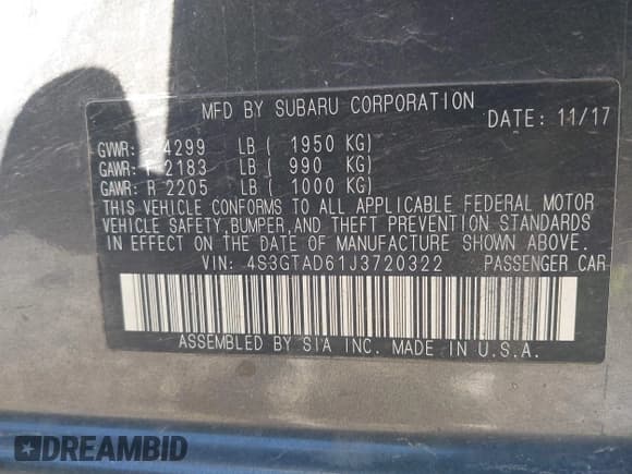 ✅ 2018 Subaru Impreza Premium • VIN: 4S3GTAD61J3720322 • Лот: 43585866. Опубликован ранее на IAAI с пробегом 115 127 миль. Бесплатный доступ к архиву аукционных продаж из США и подробный отчёт об истории автомобиля на DreamBid. Изображение 9.