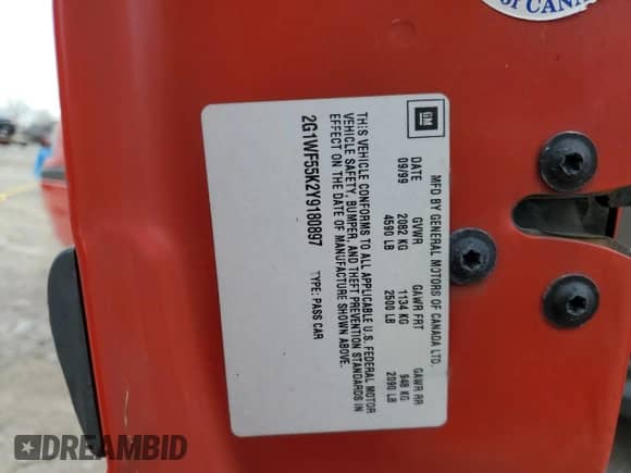 2000 Chevrolet Impala с VIN 2G1WF55K2Y9180897, выставлен на аукционе Copart как лот 88977655 с пробегом Не указан миль и Списание • Salvage title. История ставок и продаж доступна на DreamBid. Изображение 15.