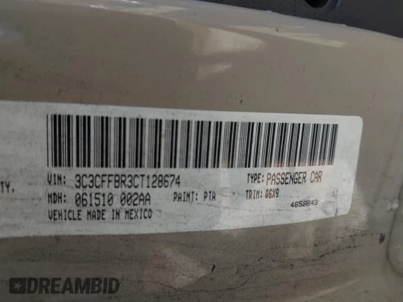 ✅ 2012 FIAT 500 Sport • VIN: 3C3CFFBR3CT128674 • Lot: 43654697. Wystawiony na IAAI z przebiegiem 197 607 mil. Bezpłatny archiwum sprzedaży aukcyjnych z USA i szczegółowy raport historii pojazdu na DreamBid. Zdjęcie 9.