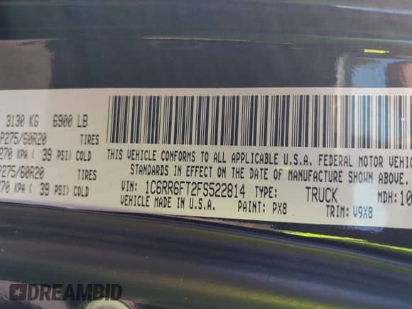 2015 Ram 1500 Express с VIN 1C6RR6FT2FS522814, выставлен на аукционе IAAI как лот 43531643 с пробегом 105 000 миль миль и . История ставок и продаж доступна на DreamBid. Изображение 9.