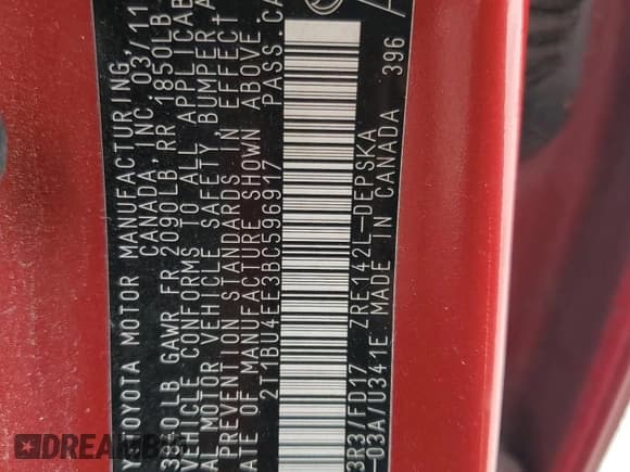 ✅ 2011 Toyota Corolla L • VIN: 2T1BU4EE3BC596917 • Лот: 62119804. Опубликован ранее на Copart с пробегом 148 424 миль. Бесплатный доступ к архиву аукционных продаж из США и подробный отчёт об истории автомобиля на DreamBid. Изображение 12.