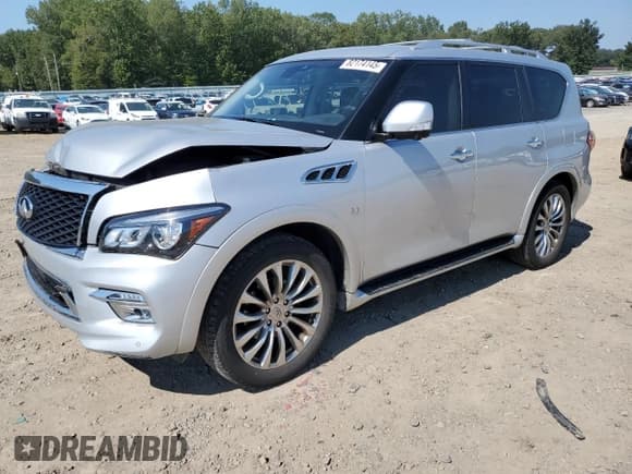 ✅ 2017 Infiniti QX80 • VIN: JN8AZ2NF1H9645271 • Lot: 82174145. Listed on Copart with 165,518 mi. Free auction sales archive from the USA and detailed vehicle history report at DreamBid. Image 1.