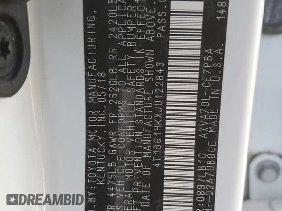 ✅ 2018 Toyota Camry XSE • VIN: 4T1B61HKXJU122843 • Lot: 91590925. Listed on Copart with 86,192 mi. Free auction sales archive from the USA and detailed vehicle history report at DreamBid. Image 12.