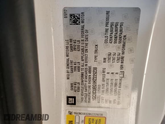 ✅ 2017 Chevrolet Silverado 2500HD Work Truck • VIN: 1GC0CUEG9HZ229238 • Lot: 90092845. Listed on Copart with 205,173 mi. Free auction sales archive from the USA and detailed vehicle history report at DreamBid. Image 12.