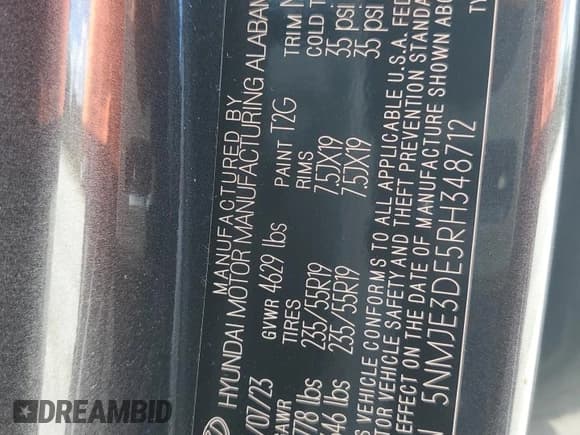 ✅ 2024 Hyundai Tucson Limited • VIN: 5NMJE3DE5RH348712 • Lot: 78045604. Wystawiony na Copart z przebiegiem 21 132 mil. Bezpłatny archiwum sprzedaży aukcyjnych z USA i szczegółowy raport historii pojazdu na DreamBid. Zdjęcie 13.