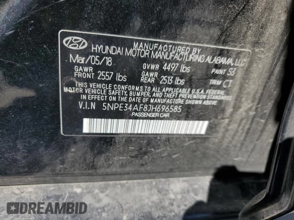 ✅ 2018 Hyundai Sonata Limited • VIN: 5NPE34AF8JH696585 • Лот: 46396783. Опубликован ранее на Copart с пробегом 71 573 миль. Бесплатный доступ к архиву аукционных продаж из США и подробный отчёт об истории автомобиля на DreamBid. Изображение 13.