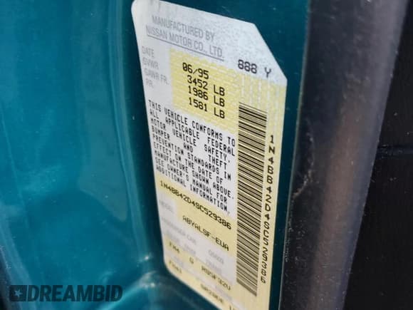 ✅ 1995 Nissan 200SX • VIN: 1N4BB42D4SC529386 • Лот: 74376474. Опубликован ранее на Copart с пробегом 92 240 миль. Бесплатный доступ к архиву аукционных продаж из США и подробный отчёт об истории автомобиля на DreamBid. Изображение 14.