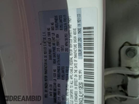 ✅ 2020 Mazda CX-30 Preferred • VIN: 3MVDMADL4LM119539 • Lot: 58796375. Wystawiony na Copart z przebiegiem 44 124 mil. Bezpłatny archiwum sprzedaży aukcyjnych z USA i szczegółowy raport historii pojazdu na DreamBid. Zdjęcie 13.