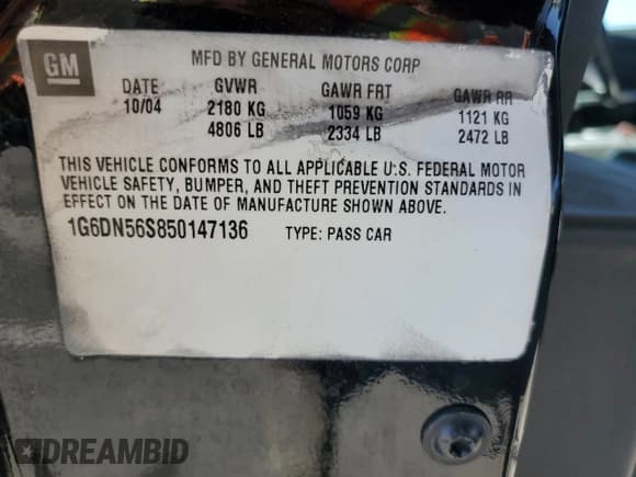 ✅ 2005 Cadillac CTS-V • VIN: 1G6DN56S850147136 • Lot: 55120545. Wystawiony na Copart z przebiegiem 122 807 mil. Bezpłatny archiwum sprzedaży aukcyjnych z USA i szczegółowy raport historii pojazdu na DreamBid. Zdjęcie 13.