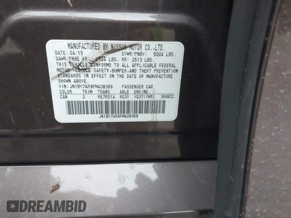 ✅ 2015 Infiniti Q50 Premium • VIN: JN1BV7AR9FM408369 • Lot: 43647872. Listed on IAAI with 128,730 mi. Free auction sales archive from the USA and detailed vehicle history report at DreamBid. Image 9.