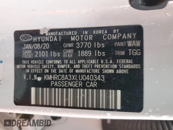 ✅ 2020 Hyundai Venue SEL • VIN: KMHRC8A3XLU040343 • Lot: 48562075. Wystawiony na Copart z przebiegiem 108 929 mil. Bezpłatny archiwum sprzedaży aukcyjnych z USA i szczegółowy raport historii pojazdu na DreamBid. Zdjęcie 13.