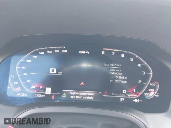 ✅ 2022 BMW M4 Competition xDrive • VIN: WBS33BA05NCJ57830 • Lot: 42274679. Listed on IAAI with 16,373 mi. Free auction sales archive from the USA and detailed vehicle history report at DreamBid. Image 7.