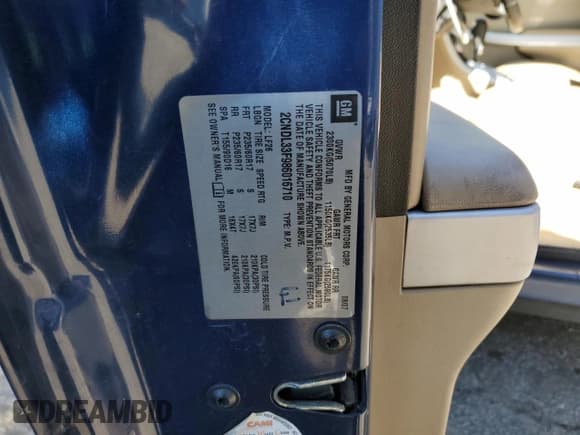 ✅ 2008 Chevrolet Equinox LT • VIN: 2CNDL33F986016710 • Лот: 88111585. Опубликован ранее на Copart с пробегом 191 862 миль. Бесплатный доступ к архиву аукционных продаж из США и подробный отчёт об истории автомобиля на DreamBid. Изображение 13.