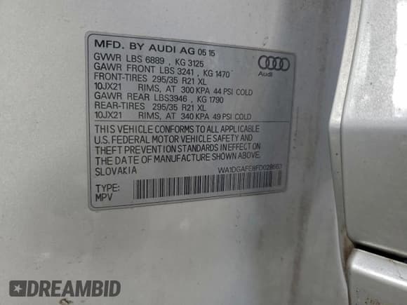 ✅ 2015 Audi Q7 S line Prestige • VIN: WA1DGAFE8FD028663 • Lot: 93080945. Wystawiony na Copart z przebiegiem 188 873 mil. Bezpłatny archiwum sprzedaży aukcyjnych z USA i szczegółowy raport historii pojazdu na DreamBid. Zdjęcie 13.