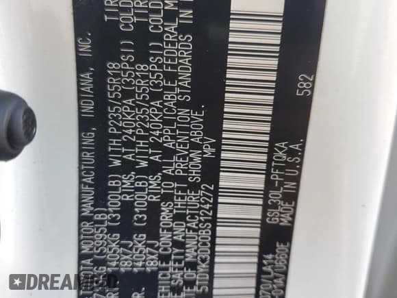 ✅ 2011 Toyota Sienna Limited • VIN: 5TDYK3DC0BS124272 • Lot: 92027685. Listed on Copart with 190,399 mi. Free auction sales archive from the USA and detailed vehicle history report at DreamBid. Image 13.