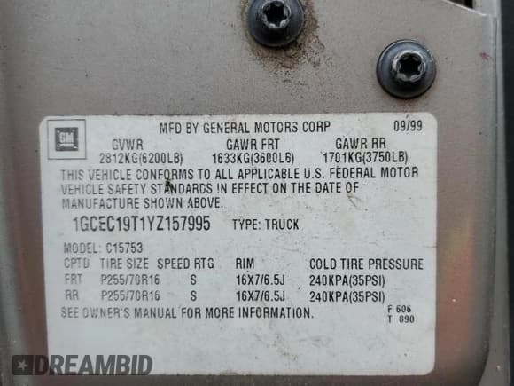 ✅ 2000 Chevrolet Silverado 1500 LS • VIN: 1GCEC19T1YZ157995 • Лот: 79178544. Опубликован ранее на Copart с пробегом 324 088 миль. Бесплатный доступ к архиву аукционных продаж из США и подробный отчёт об истории автомобиля на DreamBid. Изображение 12.