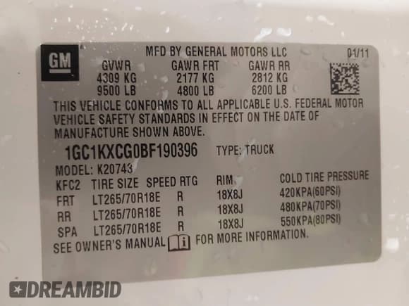 ✅ 2011 Chevrolet Silverado 2500HD LT • VIN: 1GC1KXCG0BF190396 • Лот: 42008385. Опубликован ранее на IAAI с пробегом 193 545 миль. Бесплатный доступ к архиву аукционных продаж из США и подробный отчёт об истории автомобиля на DreamBid. Изображение 9.