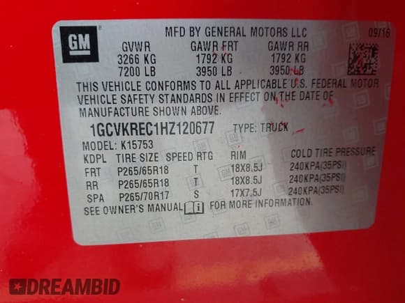 ✅ 2017 Chevrolet Silverado 1500 LT • VIN: 1GCVKREC1HZ120677 • Лот: 42999904. Опубликован ранее на IAAI с пробегом 72 548 миль. Бесплатный доступ к архиву аукционных продаж из США и подробный отчёт об истории автомобиля на DreamBid. Изображение 9.