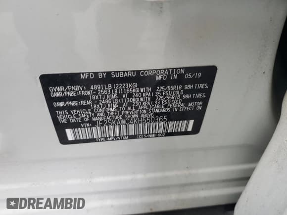 ✅ 2019 Subaru Forester Touring • VIN: JF2SKAWC4KH550365 • Lot: 92410895. Wystawiony na Copart z przebiegiem 9 316 mil. Bezpłatny archiwum sprzedaży aukcyjnych z USA i szczegółowy raport historii pojazdu na DreamBid. Zdjęcie 14.