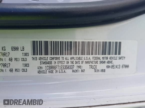 ✅ 2014 Ram 1500 Express • VIN: 1C6RR6FT1ES350337 • Lot: 43651573. Listed on IAAI with 274,001 mi. Free auction sales archive from the USA and detailed vehicle history report at DreamBid. Image 9.