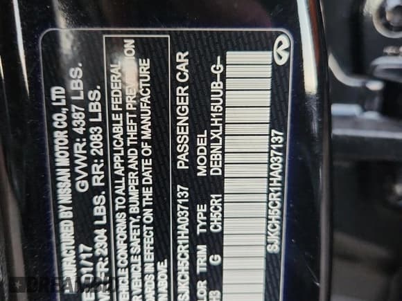 ✅ 2017 Infiniti QX30 Premium • VIN: SJKCH5CR1HA037137 • Лот: 86483545. Опубликован ранее на Copart с пробегом 90 796 миль. Бесплатный доступ к архиву аукционных продаж из США и подробный отчёт об истории автомобиля на DreamBid. Изображение 12.