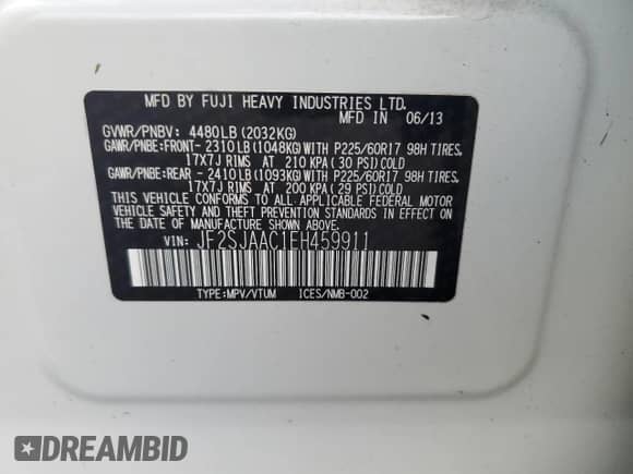 2014 Subaru Forester 2.5i с VIN JF2SJAAC1EH459911, выставлен на аукционе Copart как лот 89483595 с пробегом 95 893 миль миль и Чистый • Clean title. История ставок и продаж доступна на DreamBid. Изображение 13.