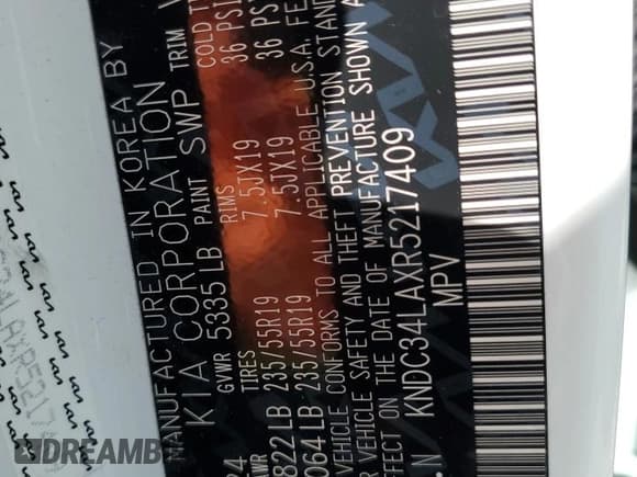 ✅ 2024 Kia EV6 Wind • VIN: KNDC34LAXR5217409 • Lot: 84632695. Wystawiony na Copart z przebiegiem 25 844 mil. Bezpłatny archiwum sprzedaży aukcyjnych z USA i szczegółowy raport historii pojazdu na DreamBid. Zdjęcie 13.