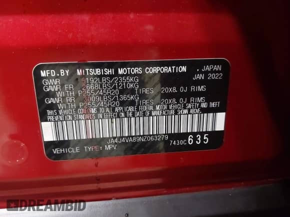 2022 Mitsubishi Outlander SEL с VIN JA4J4VA89NZ063279, выставлен на аукционе IAAI как лот 43223200 с пробегом 39 494 миль миль и . История ставок и продаж доступна на DreamBid. Изображение 9.