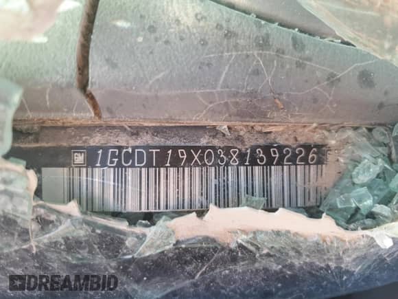 2003 Chevrolet S-10 LS z VIN 1GCDT19X038139226, wystawiony jako Copart lot #66825924 z przebiegiem Nie podano mil oraz Nie do naprawy • Non repairable. Historia ofert i sprzedaży dostępna na DreamBid. Obrazek 12.