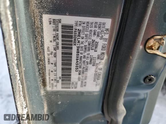 ✅ 1995 Mercury Grand Marquis LS • VIN: 2MELM75W8SX645053 • Лот: 88668085. Опубликован ранее на Copart с пробегом 147 918 миль. Бесплатный доступ к архиву аукционных продаж из США и подробный отчёт об истории автомобиля на DreamBid. Изображение 13.