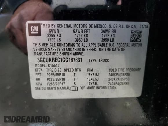 ✅ 2016 Chevrolet Silverado 1500 LT • VIN: 3GCUKREC1GG187631 • Lot: 91502975. Wystawiony na Copart z przebiegiem 123 746 mil. Bezpłatny archiwum sprzedaży aukcyjnych z USA i szczegółowy raport historii pojazdu na DreamBid. Zdjęcie 12.