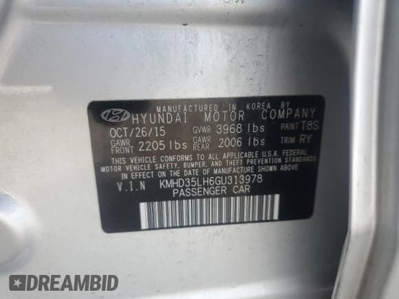 ✅ 2016 Hyundai Elantra • VIN: KMHD35LH6GU313978 • Лот: 81705395. Опубликован ранее на Copart с пробегом 120 722 миль. Бесплатный доступ к архиву аукционных продаж из США и подробный отчёт об истории автомобиля на DreamBid. Изображение 12.