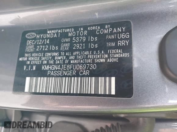 ✅ 2015 Hyundai Genesis 3.8L • VIN: KMHGN4JE8FU069730 • Lot: 41197043. Wystawiony na IAAI z przebiegiem 110 202 mil. Bezpłatny archiwum sprzedaży aukcyjnych z USA i szczegółowy raport historii pojazdu na DreamBid. Zdjęcie 9.