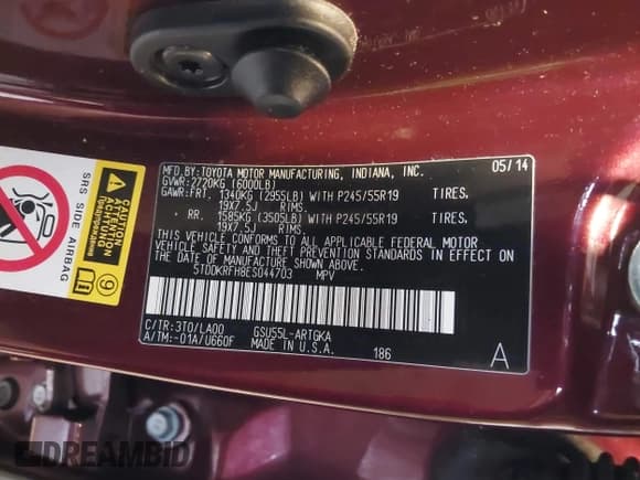 ✅ 2014 Toyota Highlander Limited • VIN: 5TDDKRFH8ES044703 • Лот: 43693623. Опубликован ранее на IAAI с пробегом 113 928 миль. Бесплатный доступ к архиву аукционных продаж из США и подробный отчёт об истории автомобиля на DreamBid. Изображение 9.