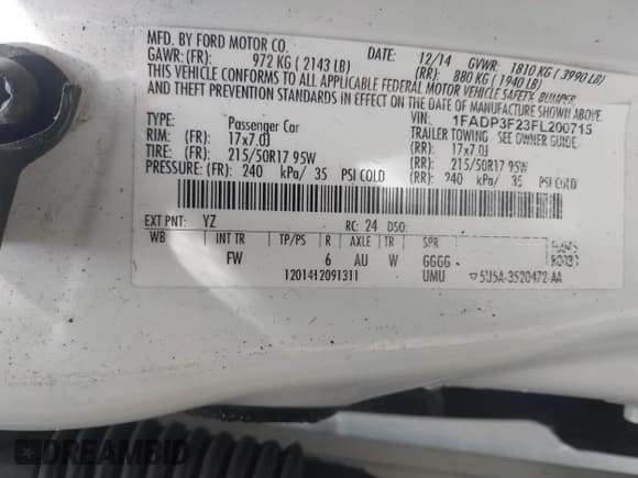 ✅ 2015 Ford Focus SE • VIN: 1FADP3F23FL200715 • Лот: 42825362. Опубликован ранее на IAAI с пробегом 209 153 миль. Бесплатный доступ к архиву аукционных продаж из США и подробный отчёт об истории автомобиля на DreamBid. Изображение 9.