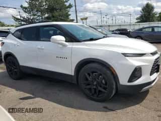 2019 Chevrolet Blazer with VIN 3GNKBDRS8KS673815, listed as a Copart auction lot 65091714 with 57,363 mi miles and Salvage title. Bid and sale history available at DreamBid. Image 4.