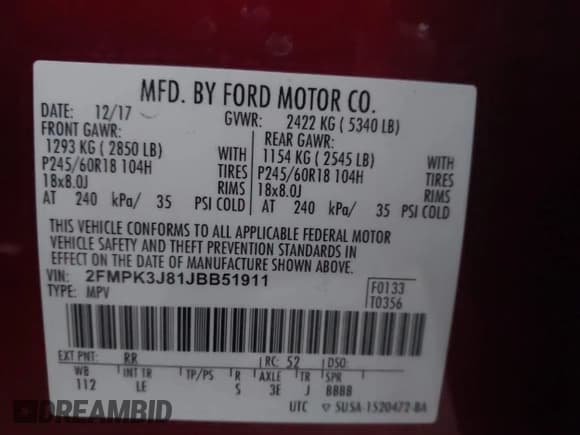 ✅ 2018 Ford Edge SEL • VIN: 2FMPK3J81JBB51911 • Lot: 43449803. Wystawiony na IAAI z przebiegiem 116 499 mil. Bezpłatny archiwum sprzedaży aukcyjnych z USA i szczegółowy raport historii pojazdu na DreamBid. Zdjęcie 9.